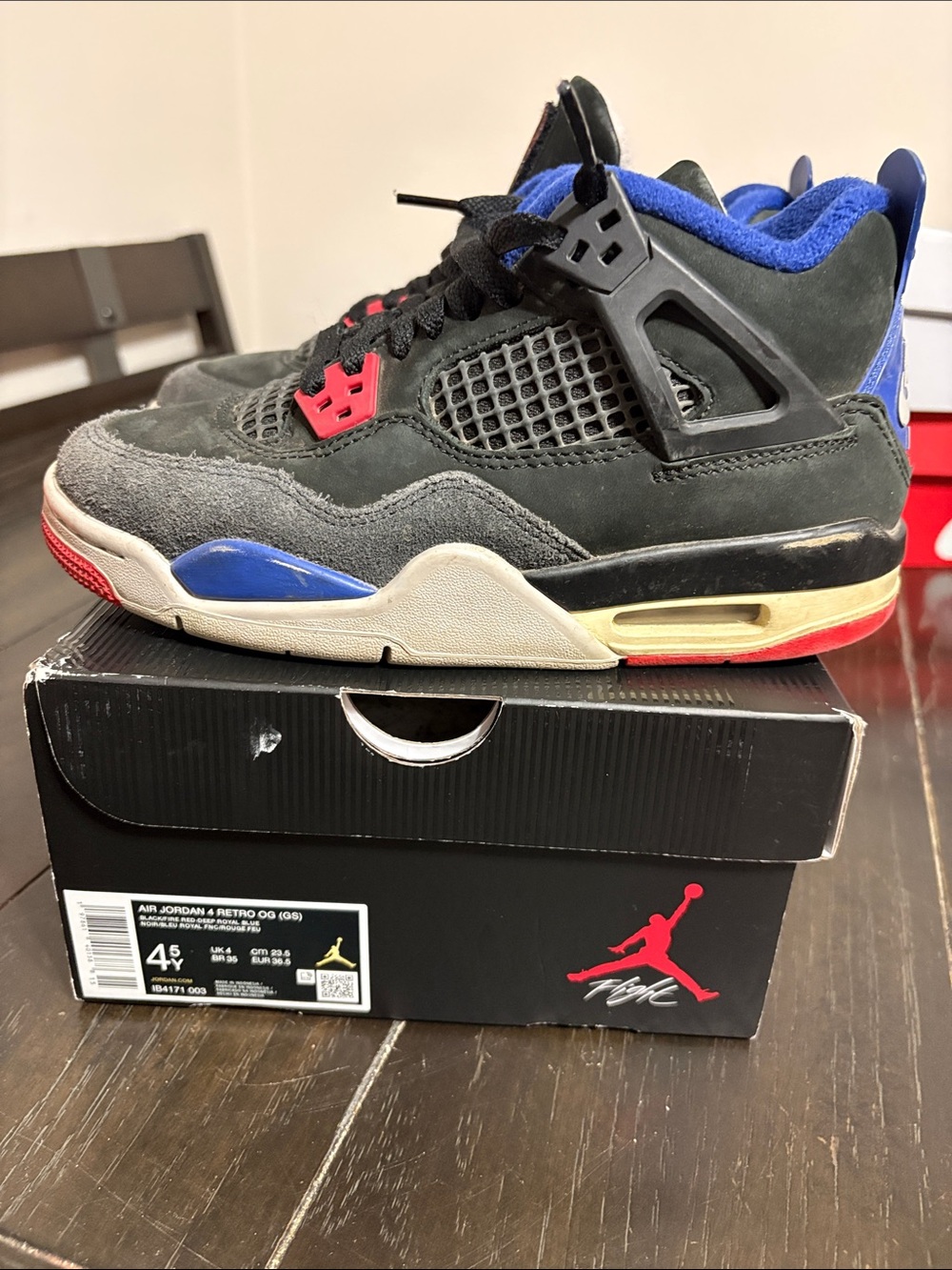 Jordan Kids Black/Blue/Red Sneakers